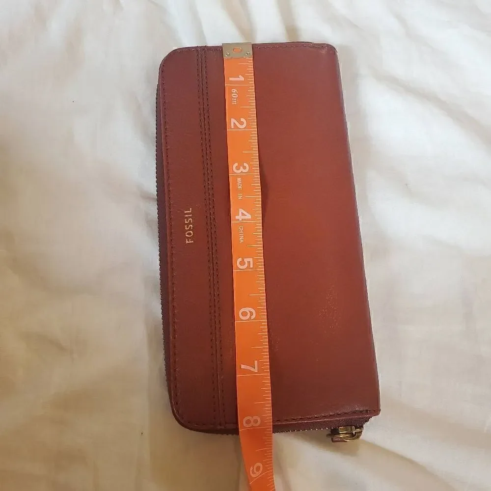 Fossil Tan Leather Wallet - faded back